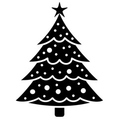 christmas tree isolated on white vector illustration