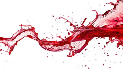 Red Liquid Splash on White Background