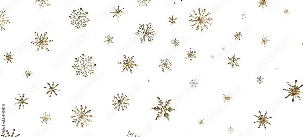 Wall mural snowflakes and bokeh lights on the blue merry christmas background. 3d render