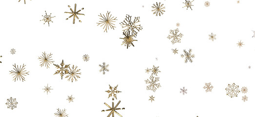 Snowflakes and bokeh lights on the blue Merry Christmas background. 3D render