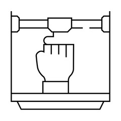 prostheses 3d printing line icon vector. prostheses 3d printing sign. isolated contour symbol black illustration