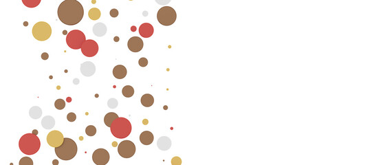  Colorful assorted confetti with serpentine on white
