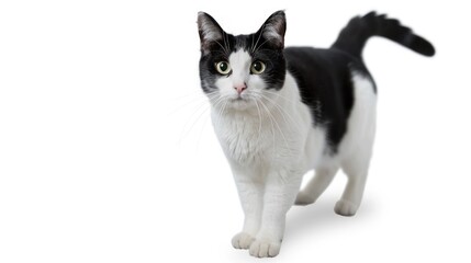 Obraz premium Black and White Cat Portrait