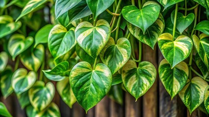 A lush Pothos vine cascades beauty, creating a vibrant indoor oasis.