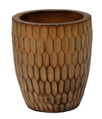 Brown wooden cup isolated on transparent background (PNG File)