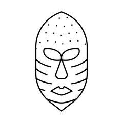 mask museum exhibit line icon vector. mask museum exhibit sign. isolated contour symbol black illustration