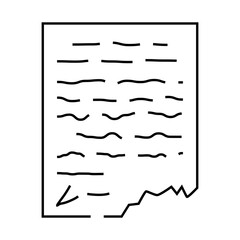 letter, manuscript or historical document museum exhibit line icon vector. letter, manuscript or historical document museum exhibit sign. isolated contour symbol black illustration