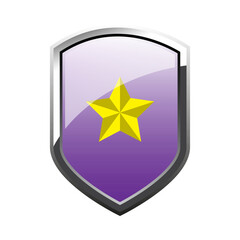 Shield and star icon template
