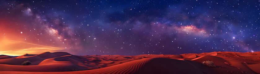 Desert Night Sky with Milky Way - Illustration