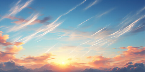 Obraz premium Sunset sky with beautiful dramatic clouds version 80