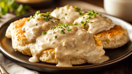 Buttermilk Biscuits with Creamy Sausage Gravy