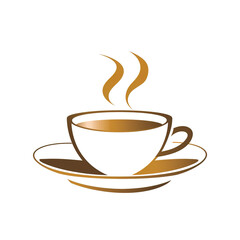 Obraz premium Stylized Illustration of a Steaming Cup of Coffee.