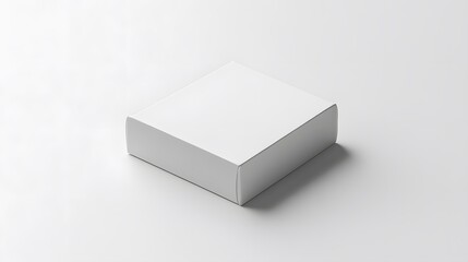 Fototapeta premium Minimalist white box mockup on a clean white background with no distractions