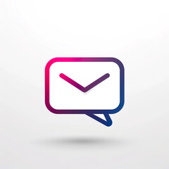 Gradient Envelope Icon with Speech Bubble.