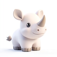 Naklejka premium Cute Cartoon Rhino