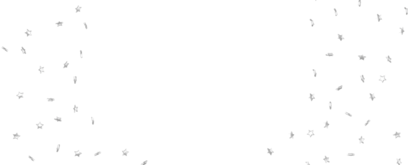 Silver stars confetti on gray background. Christmas or winter festive background