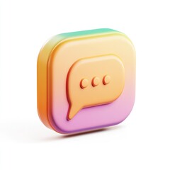 Fototapeta premium 3D Chat Bubble Icon with Gradient Background