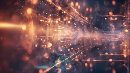 Fototapeta premium Abstract Digital Energy Flow with Light Particles and Vivid Colors 