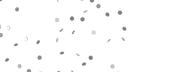 Glittering Spectacle: Captivating 3D Illustration of Glittery silver Confetti