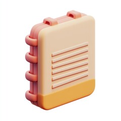 3D Rendered Notebook with a Striped Design