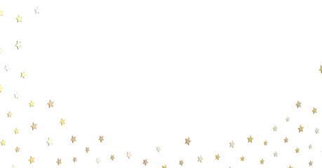 Celestial Cascades: 3D Illustration Conjures a Rainfall of Gold Stars