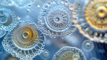 Microscopic World Revealed: Intricate Silica Cell Walls of Diatoms