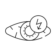 eye cutting ache line icon vector. eye cutting ache sign. isolated contour symbol black illustration