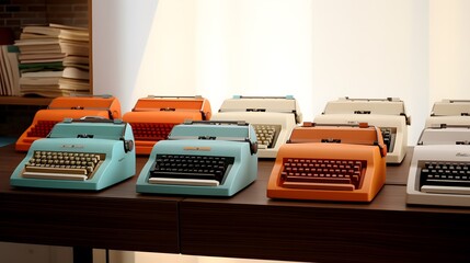 Collection of vintage radios in a variety of colors for a nostalgic and colorful visual display.