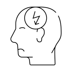 head cutting ache, headache line icon vector. head cutting ache, headache sign. isolated contour symbol black illustration