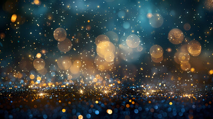 Obraz premium Blue and gold dreamy defocused background