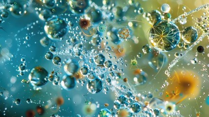 Microscopic World of Plankton in a Seawater Droplet - High-Resolution Marine Microorganisms Study
