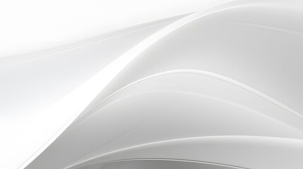 Smooth white and light gray abstract waves in a minimalist and modern background for creative visual design.