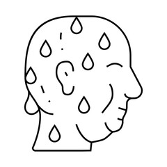 excessive sweating line icon vector. excessive sweating sign. isolated contour symbol black illustration