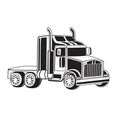 heavy truck silhouette design. delivery transportation logo, sign and symbol for business.