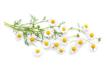 Chamomile branch isolated on white