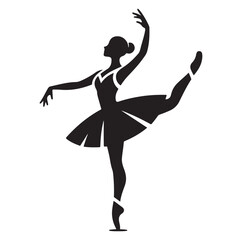 Woman ballerina Silhouettes vector isolated on white background.