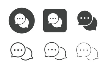 Chat multi style series icons. For website marketing design, logo, app, template, ui, etc. Vector illustration.
