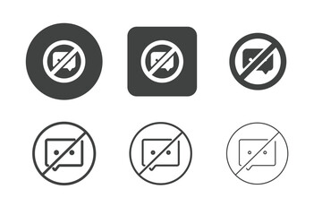 Silent, no speaking multi style series icons. For website marketing design, logo, app, template, ui, etc. Vector illustration.