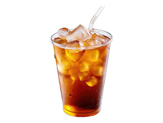 Iced tea delicious isolated on transparent background