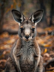 Close-Up of a Curious Kangaroo in Natural Habitat