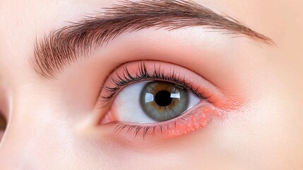 Fototapeta premium Small rash under the eyes with itchy air around the eyes