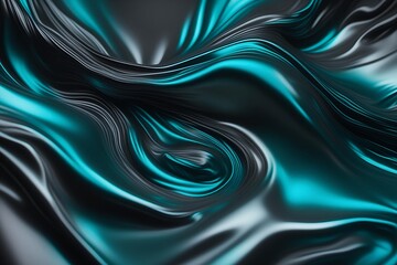 Obraz premium A holographic fluid background with deep black and charcoal tones