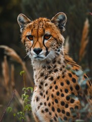 Obraz premium Majestic Cheetah Portrait in Natural Habitat - Wildlife Photography