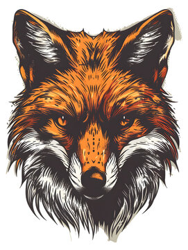 recommend clip art: Fox Head traditional tattoo illustration