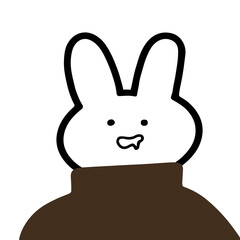 Adorable Rabbit Character in Turtleneck Vector | Cute Minimalist Design