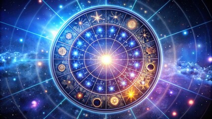 Zodiac signs arranged in a horoscope circle with astrology elements , astrology, horoscope, zodiac, signs, circle, celestial