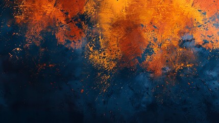 Fototapeta premium Vibrant Royal Blue and Orange Grunge Textures for Posters