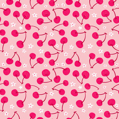 seamless pattern of cherry for surface fabric print repeatable backdrop wallpaper
