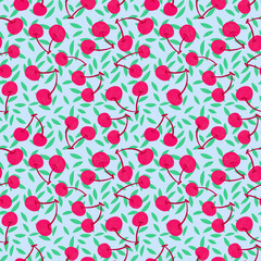 seamless pattern of cherry for surface fabric print repeatable backdrop wallpaper