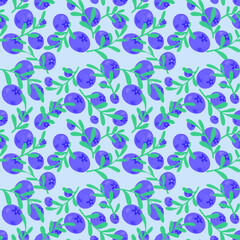 seamless pattern of blueberry for fabric print repeatable backdrop